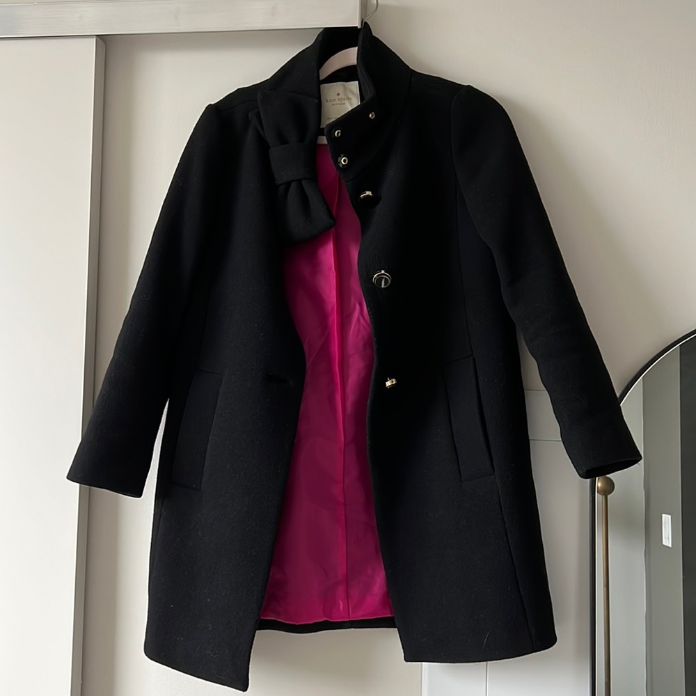 Kate Spade Black Bow Coat 6